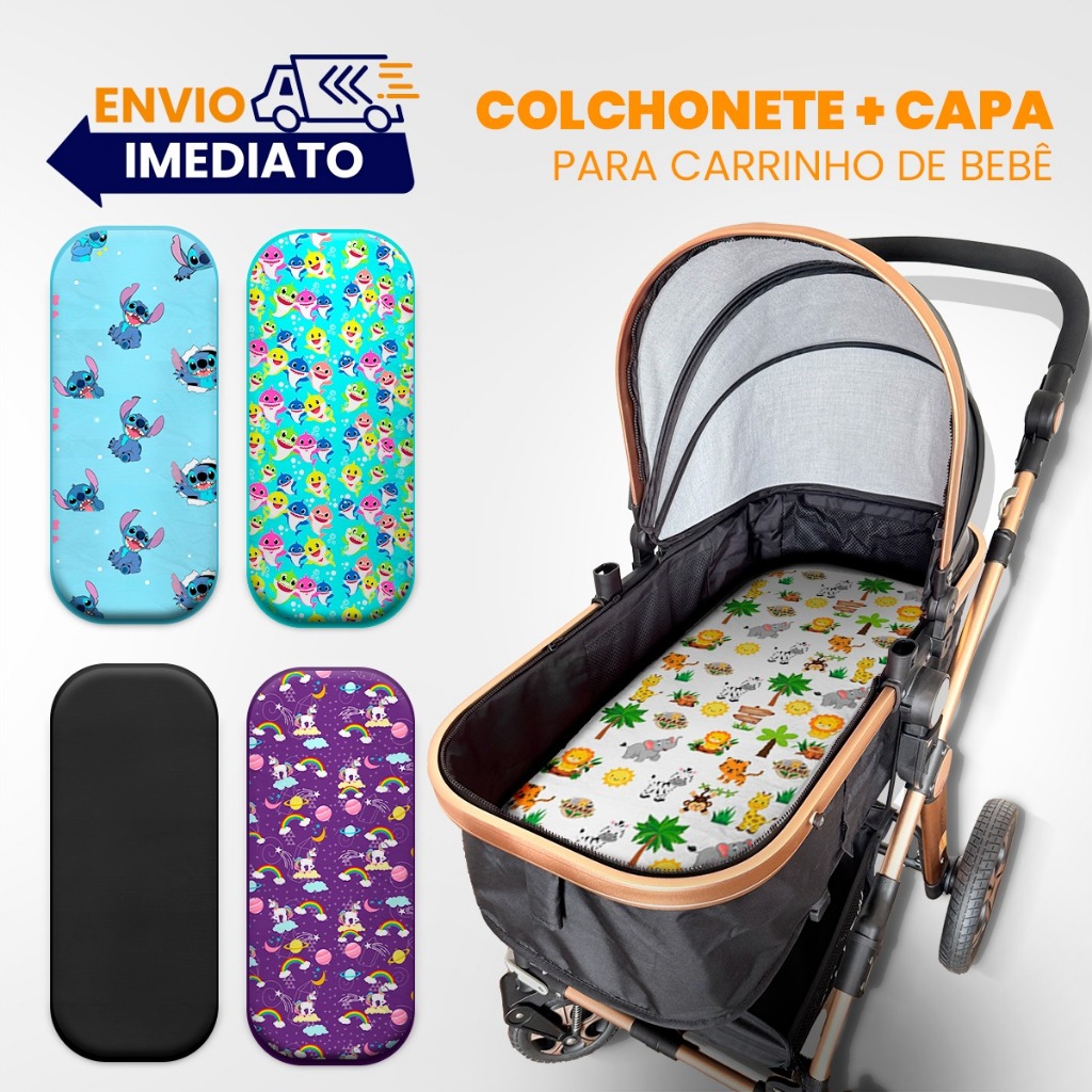 Colchonete para Carrinho de Bebê | Acolchoado Universal e Lavável Capa para Colchonete Unissex