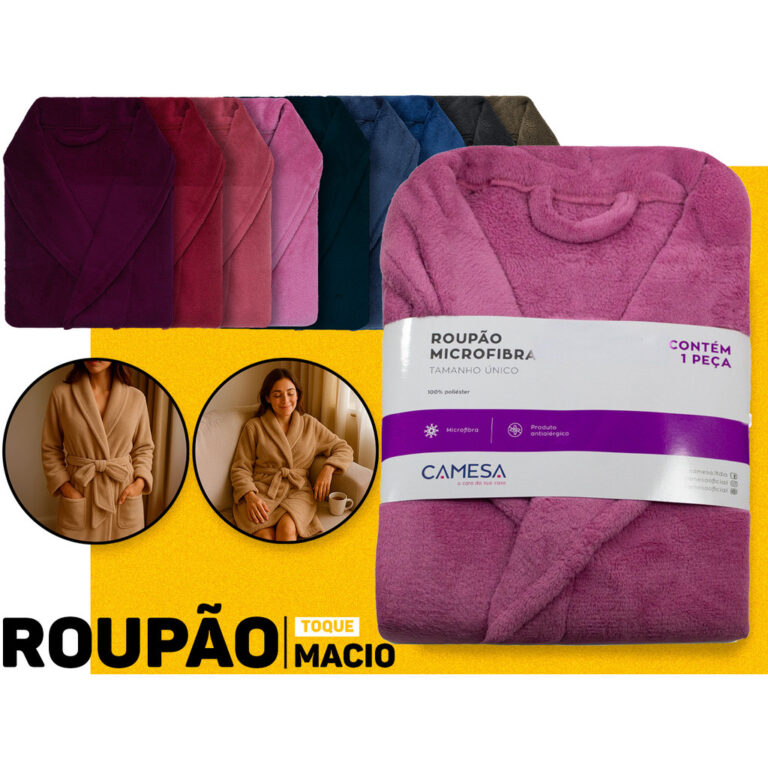Roupão Microfibra Camesa Frio Inverno Quentinho A