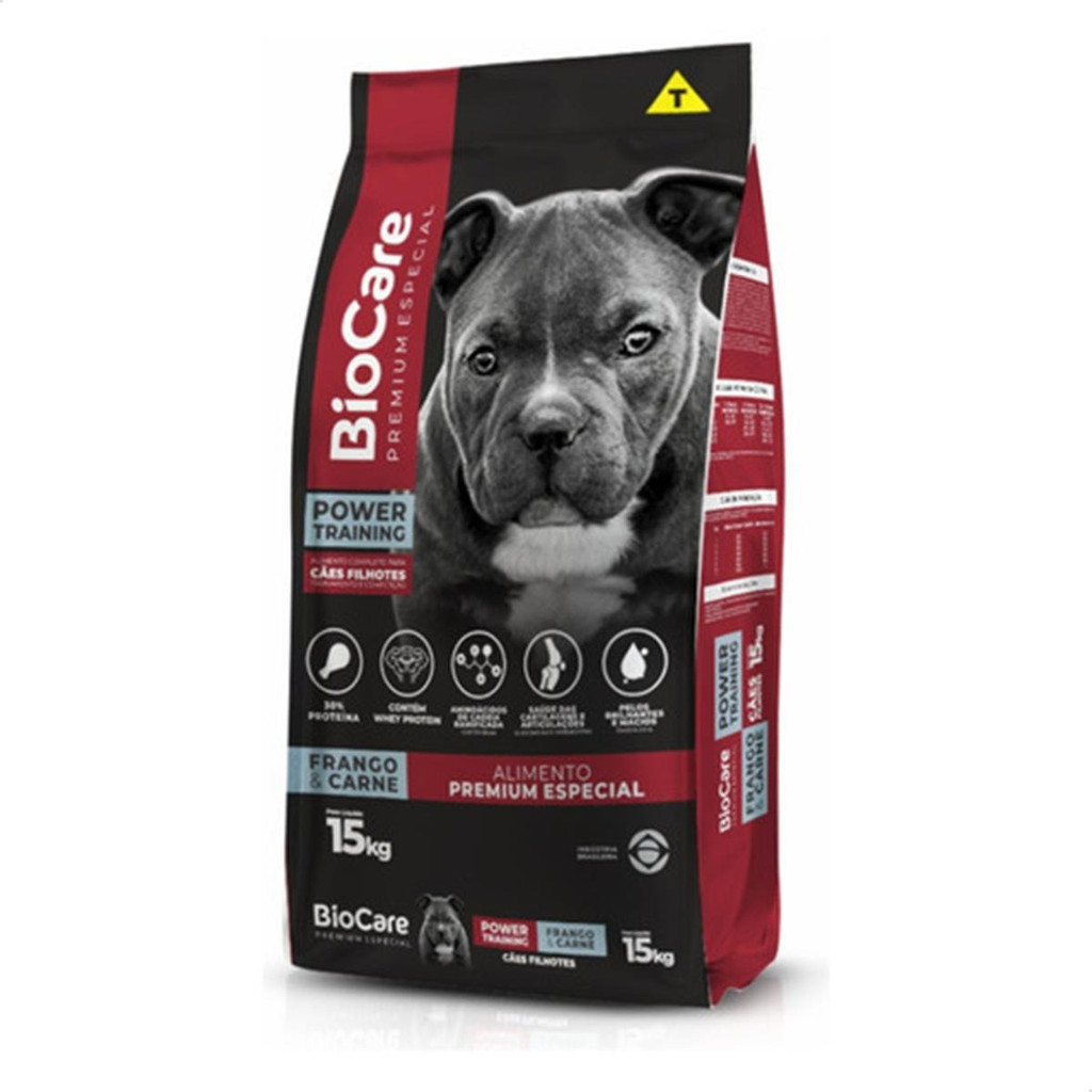 Ração Biocare Power Training Filhotes Frango E Carne 15kg