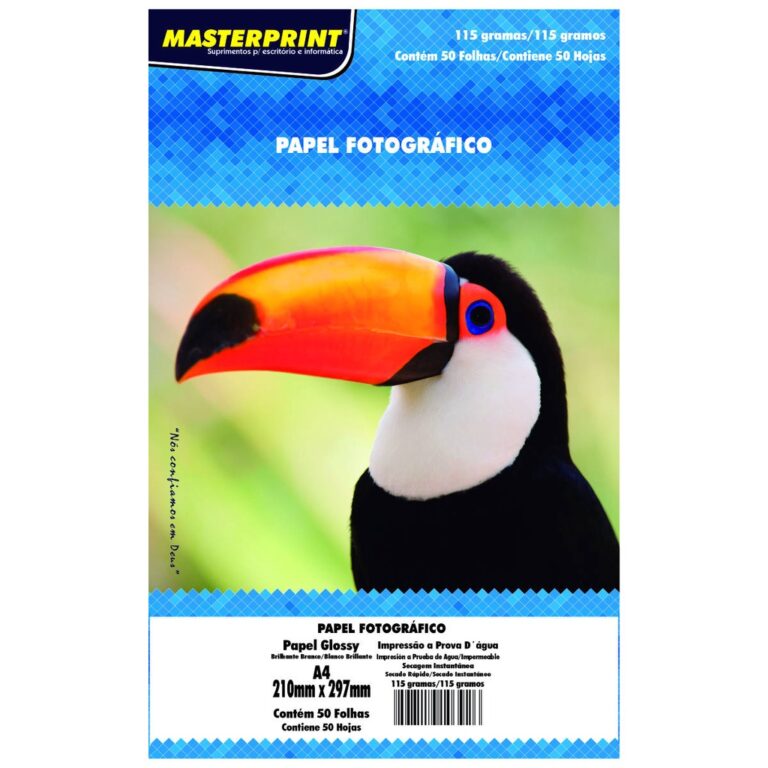 Papel Fotográfico 115g A4 Glossy Branco Brilhante