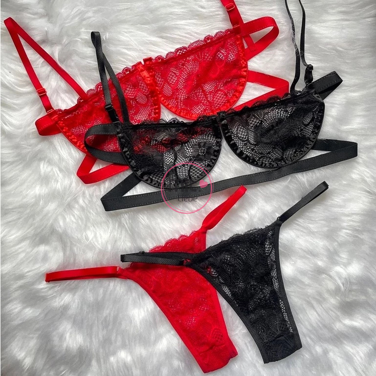 Mit Lingerie Conjunto Sexy Gringa Sutiã Sem Bojo 