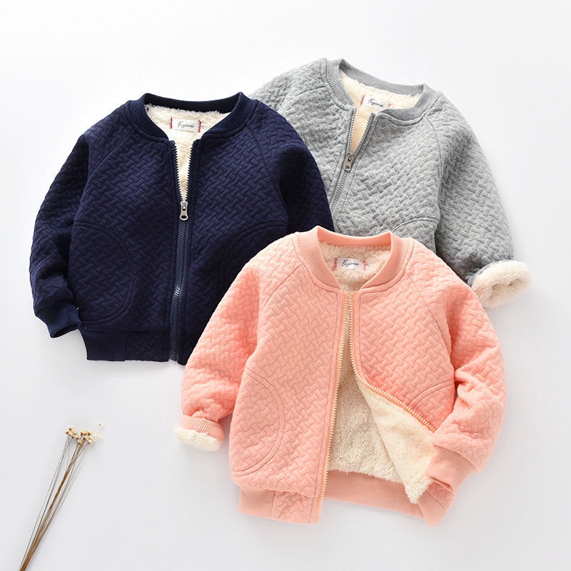 Baby Boys Clothes Cute Fleece Winter Warm Baby Girl Jacket Casual Baseball Uniform Outerwear Kids Co