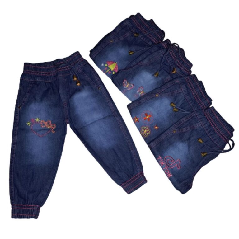 Calça Jeans Infantil Jogger Menina com Elástico 