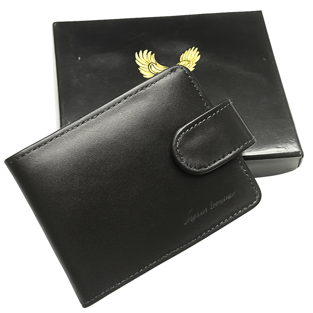 Carteira de couro legítimo masculina porta cartões dinheiro documentos presente completa