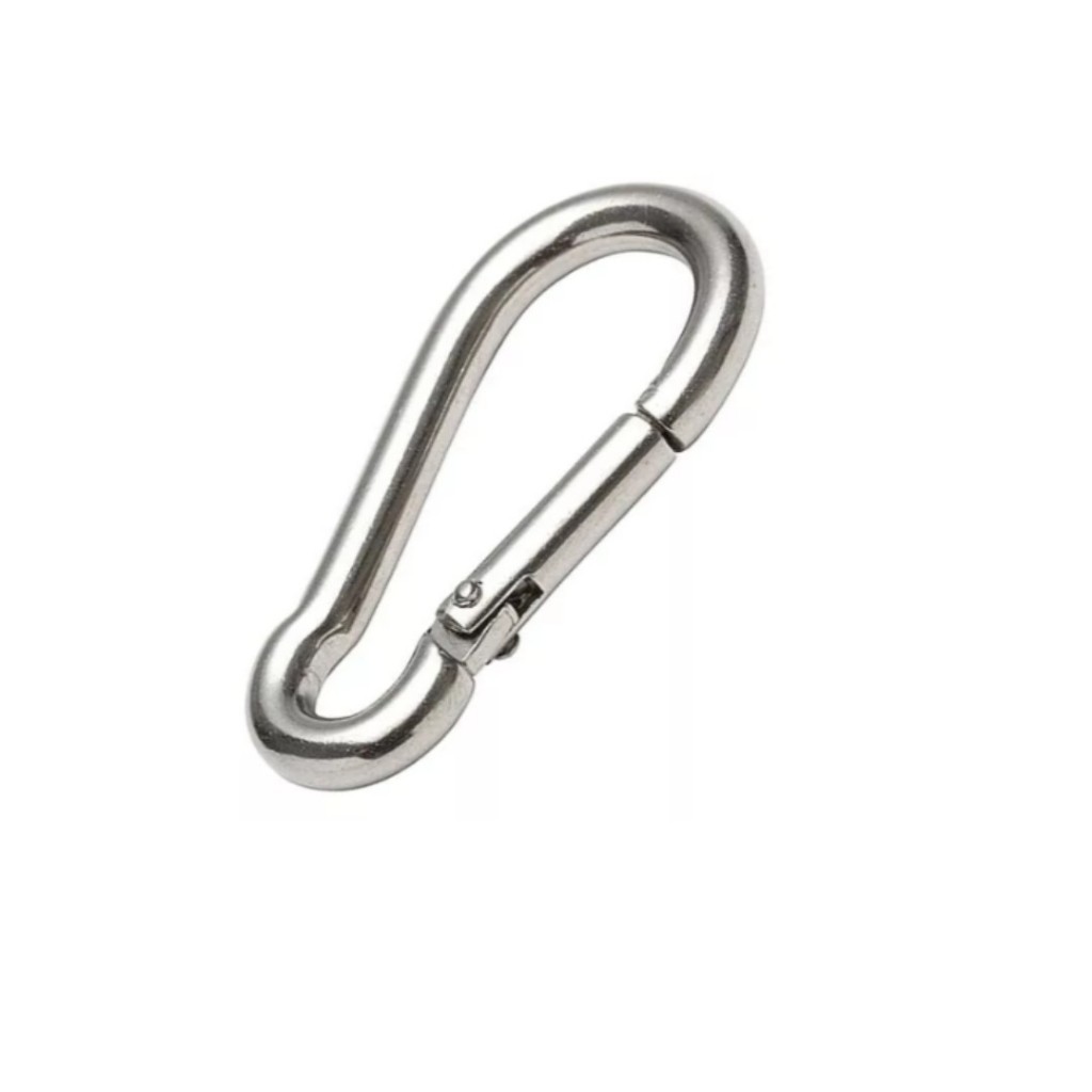 10 Mosquetão 8cm Aço Galvanizado Suporta 230kg  Para Academia e Uso Profissional