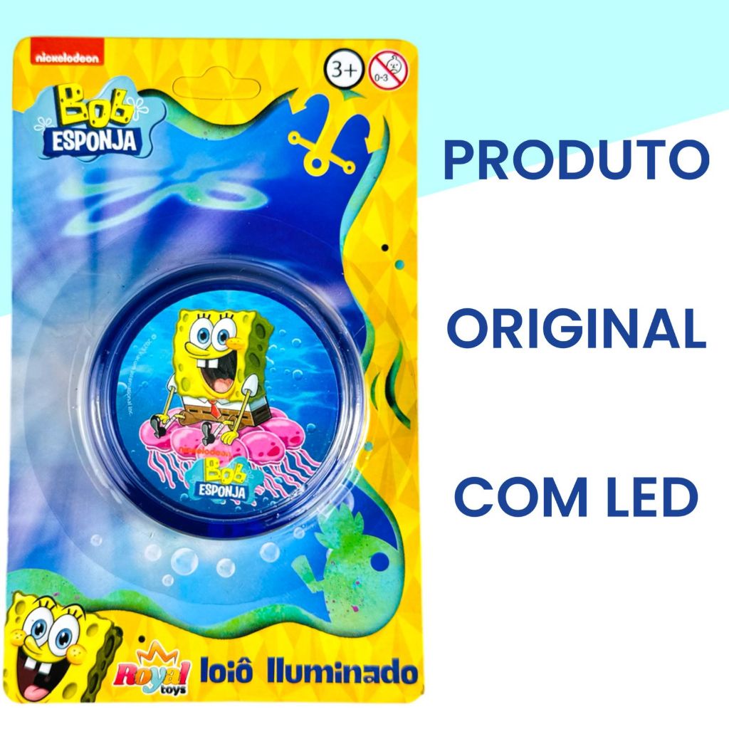 KIT Ioiô Bob Esponja Original Nickelodeon Lançamento Promoção Brinquedo Para Criança Ioio Infantil