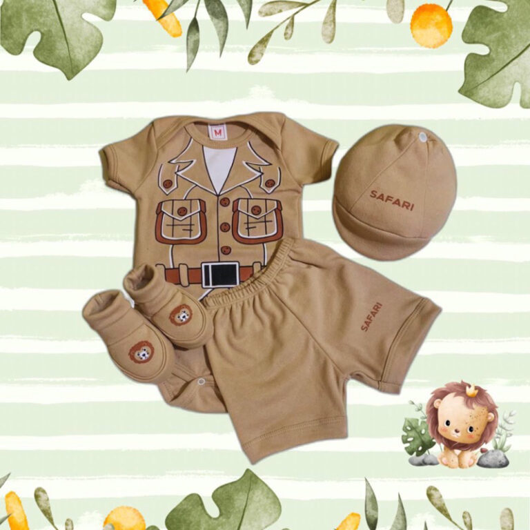 kit 4 peças do Safari, bebê temáticos, mêsvers