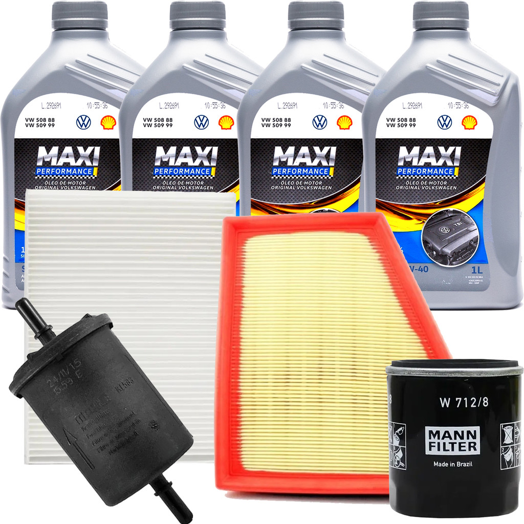 Kit Troca De Óleo Vw Maxi 5W40 Para Gol Voyage 1.6 8V EA111 G7 De 2017 Até 2022