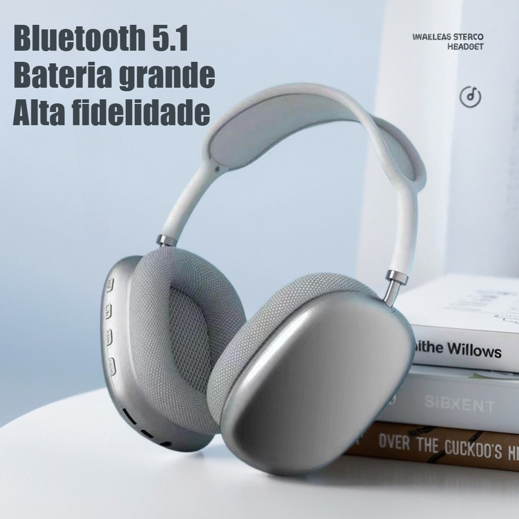 Headphone Sem Fio Bluetooth 5.0 Redução de Ruídos Estéreo Universal Cartão SD Rádio FM Dobrável-W9