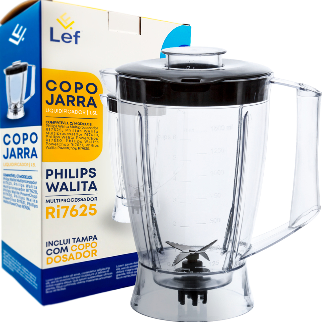 Copo jarra para liquidificador Multiprocessador Wallita RI7630 RI7625 Mondial Full Kitchen Premium