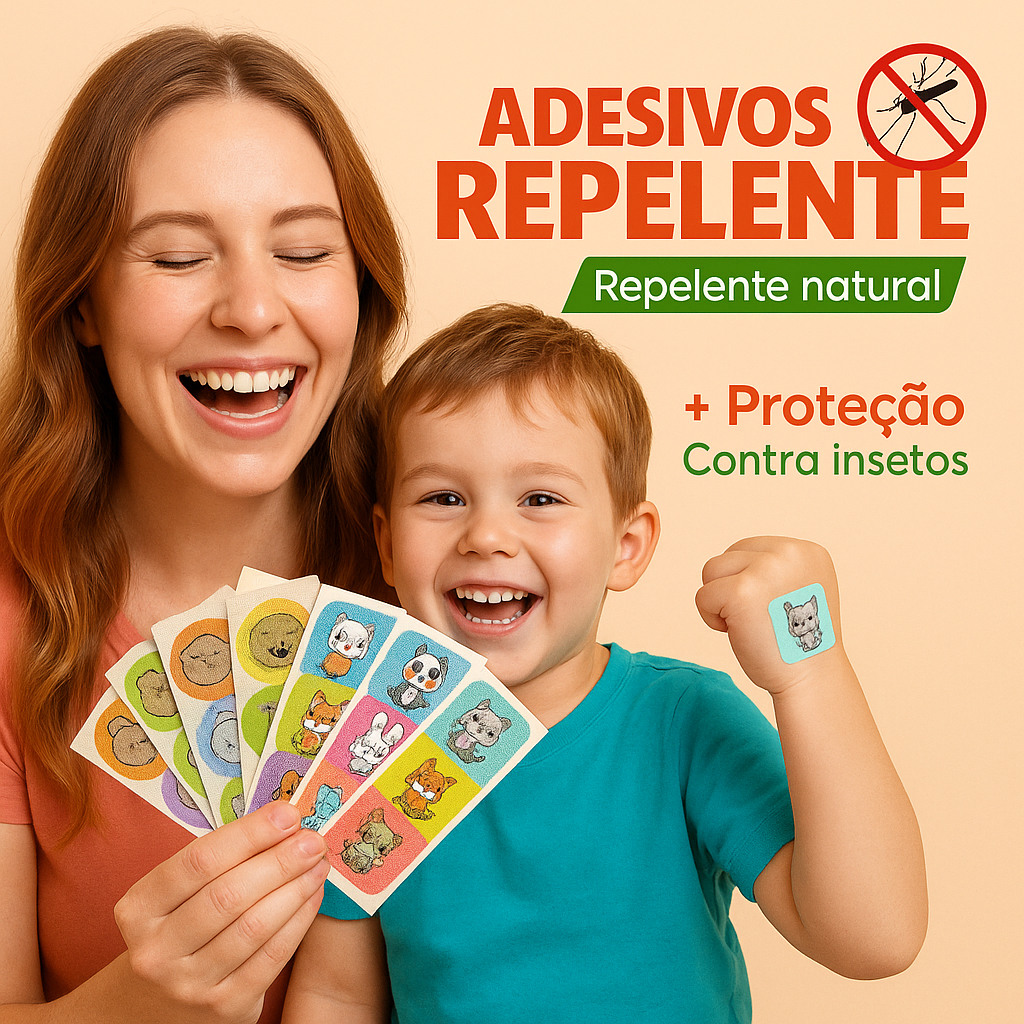 Adesivo Repelente Infantil 36/72/108/144 Mosquito Repelente Natural Citronela Infantil
