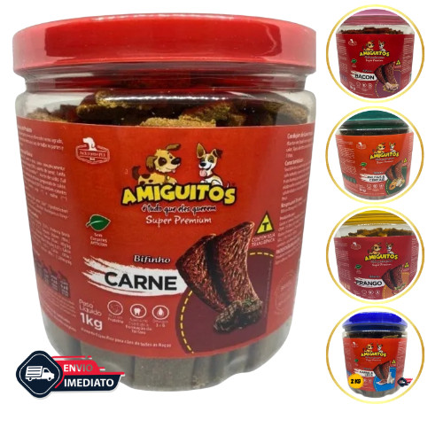 Bifinho AMIGUITOS 1Kg Petiscos Cães Cachorro Pet 