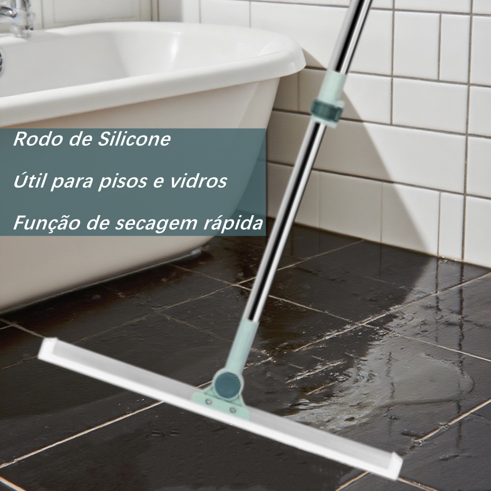 Rodo de Silicone Para Limpeza Banheiro Vassoura Mágica Rodo Tira Pelo Limpa Vidro Seca Bem Silicone