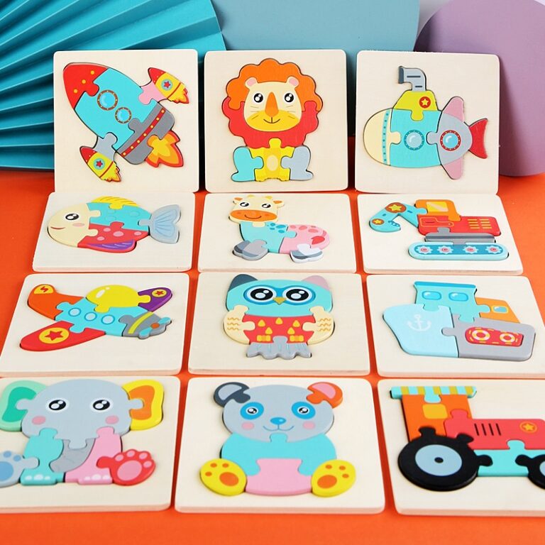 Quebra-cabeça 3D de madeira brinquedos educativos