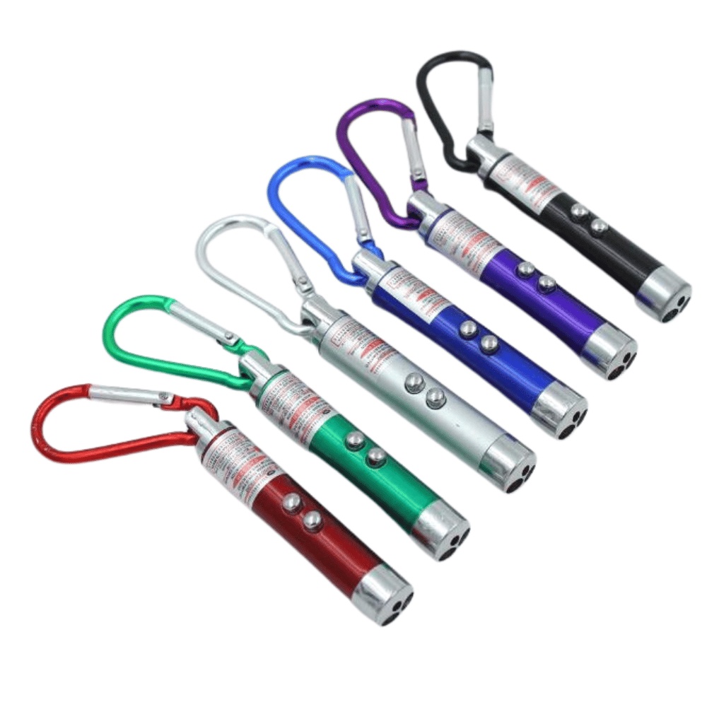 Laser Point Vermelho 3 Em 1 Chaveiro Lanterna Luz Negra Para Gatos Pet