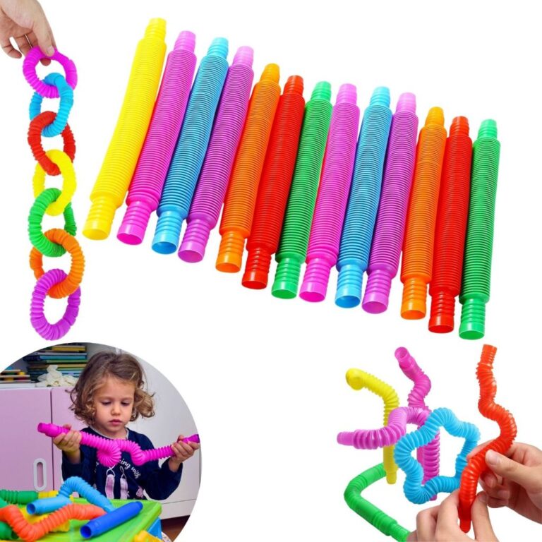 Kit 12/24 Poptube Fidget Toys Pop It Tubo Colorido