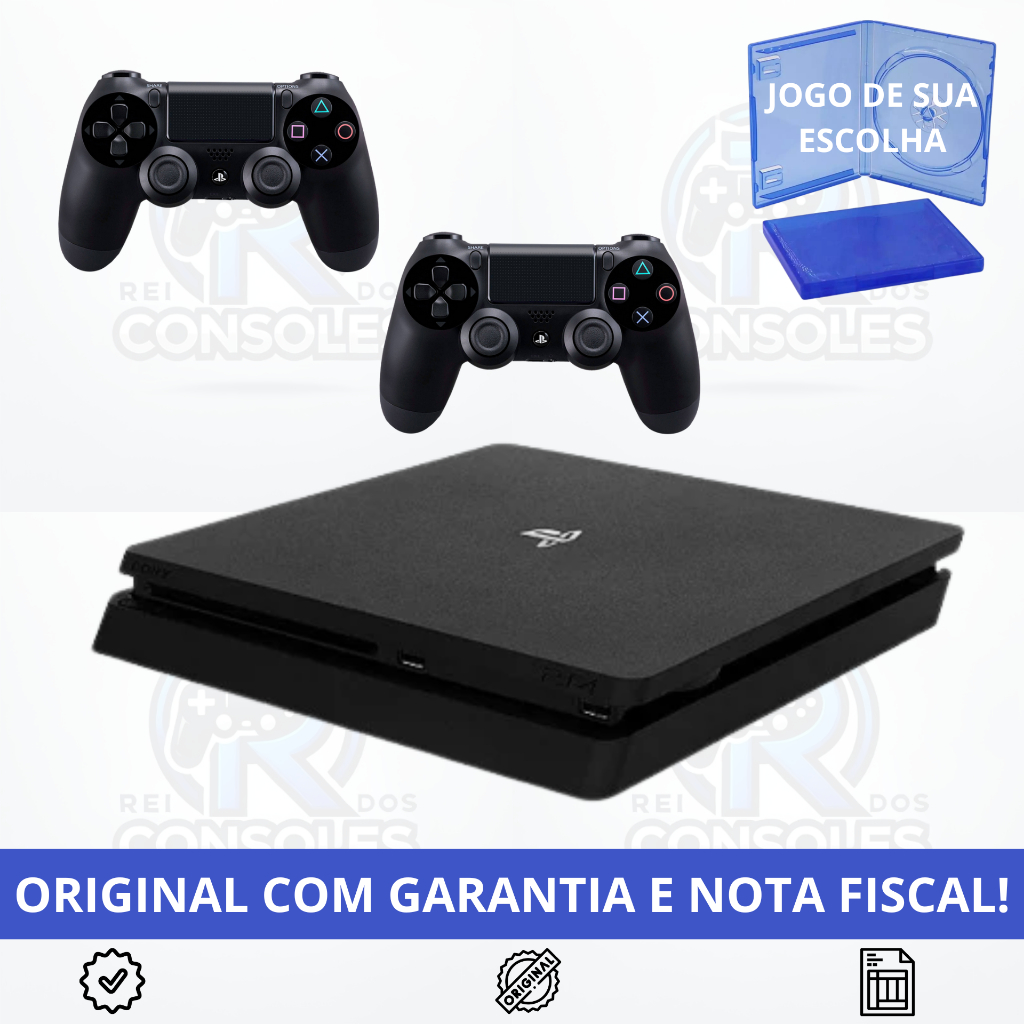 PS4 Slim + Jogo Brinde | Revisado, Higienizado com Garantia e Nota Fiscal