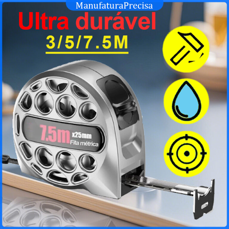 3/5/7.5M Fita Métrica de Aço Inoxidável Profiss