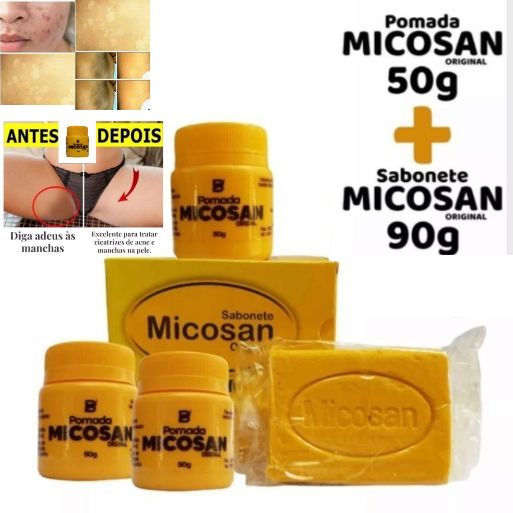 Kit miconsan Sabonete em barra + 3 pomadas clareia Manchas na Virilha, Melasmo Micosan Original