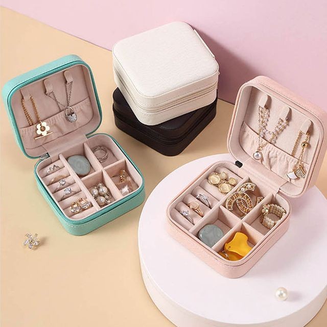 Kit 10 Porta Joias Portátil de Bolsa com Divisõe