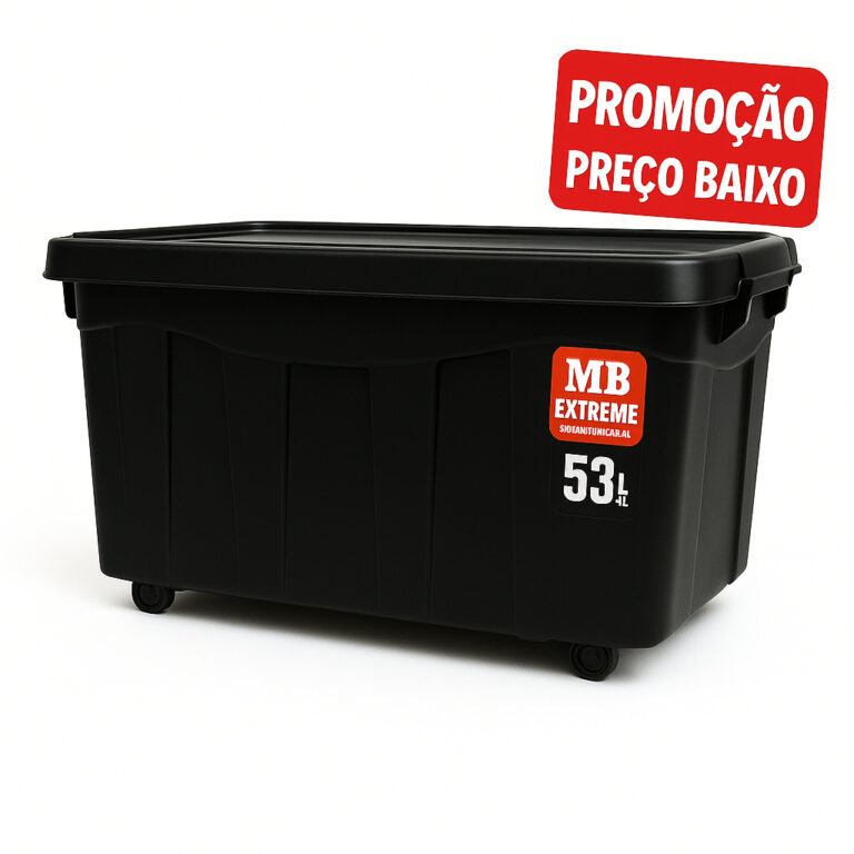 CAIXA ORGANIZADORA 53 LITROS MB PRETA COM TRAVAS E