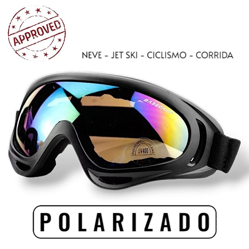 Óculos Esqui Neve Jet Ski Corrida Polarizado UV400 Confortável