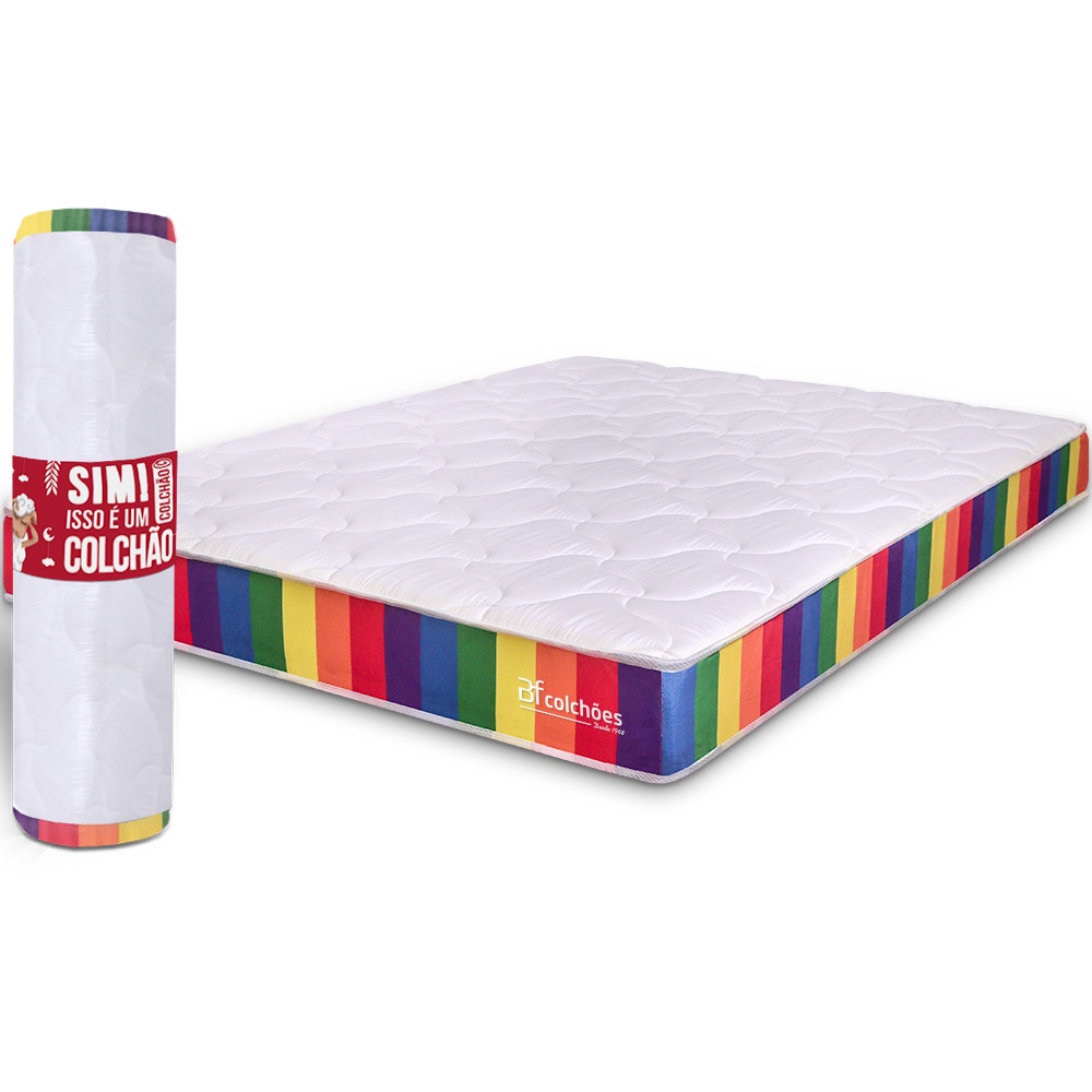 Colchão King D33 A Vácuo Ortopédico Espuma Certificada 193x203x17cm BF Colchões