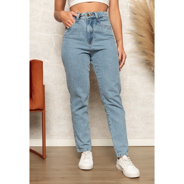 Calça Jeans Feminina Mom Mulher Estilosa Veste Be