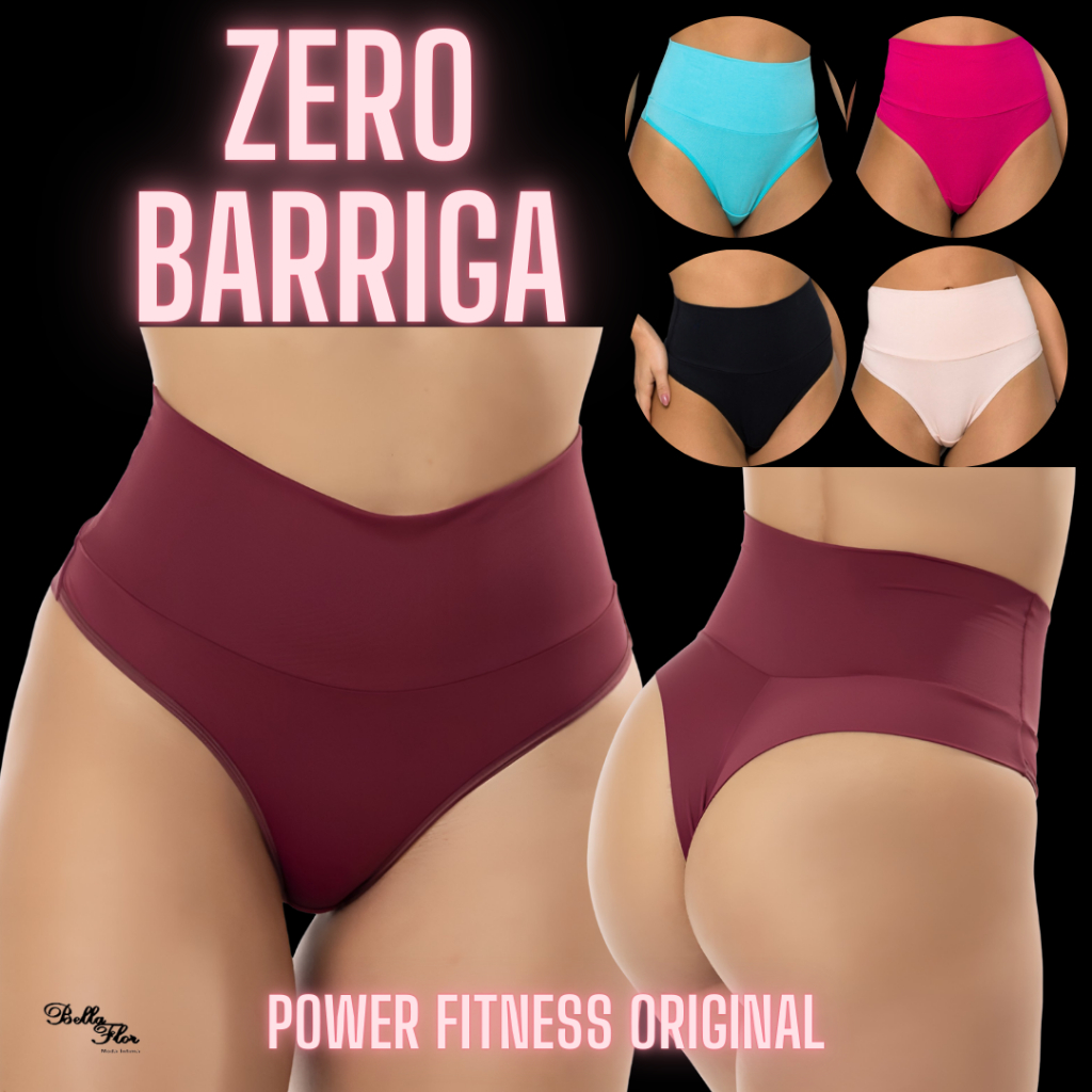 Kit 2 Calcinhas Cintura Alta Cós Duplo Lisas Fio Duplo Sem Costura no Bum bum Segura Barriga Fitness