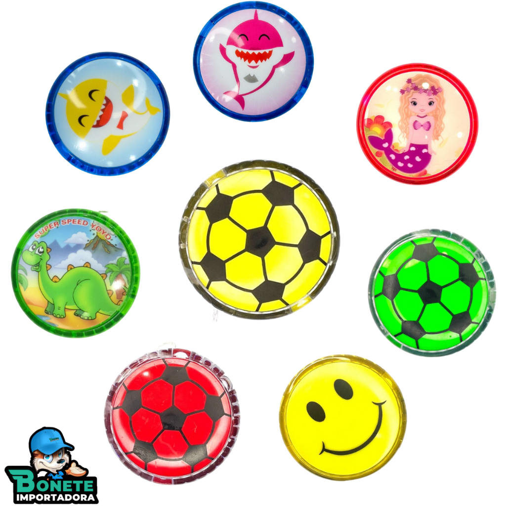 Kit 6 Sortidos Yoyo Profissional Sortido com led brinquedo divertido (ioio,yo-yo)