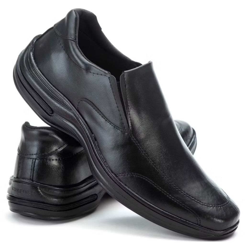 Sapato Masculino Social Casual Liso Ortopédico Confort