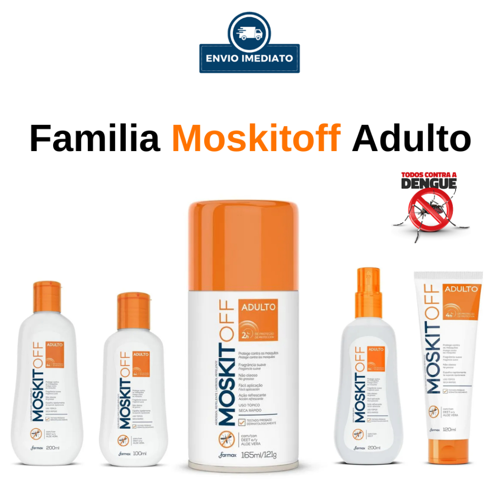 Repelente de Mosquito Moskitoff Adulto Spray Icaridin, Loção Adulto Varios tamanhos