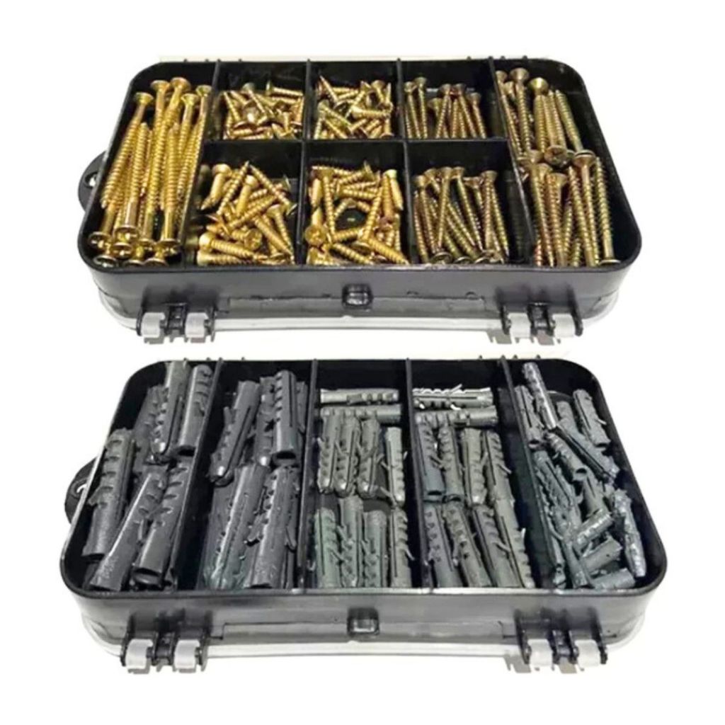 Kit 400 Peças Parafusos e Buchas