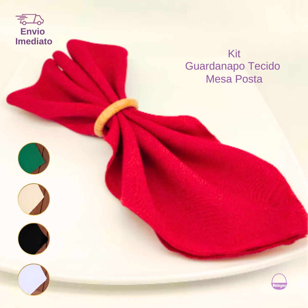 Kit 2 Guardanapo de Tecido 35X35 Par de Guardanapo de Boca Artigos Decoração Mesa Posta Dia das Mães