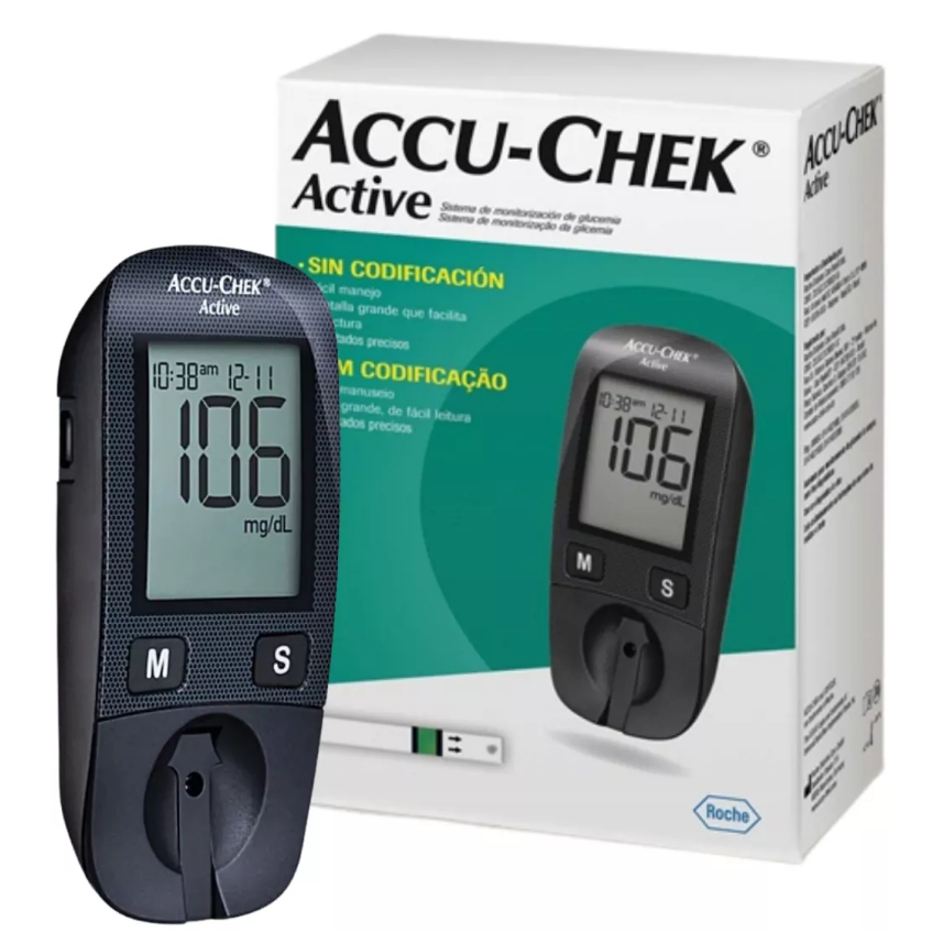 Medidor de Glicose Accu-chek Active Completo com 50 Tiras