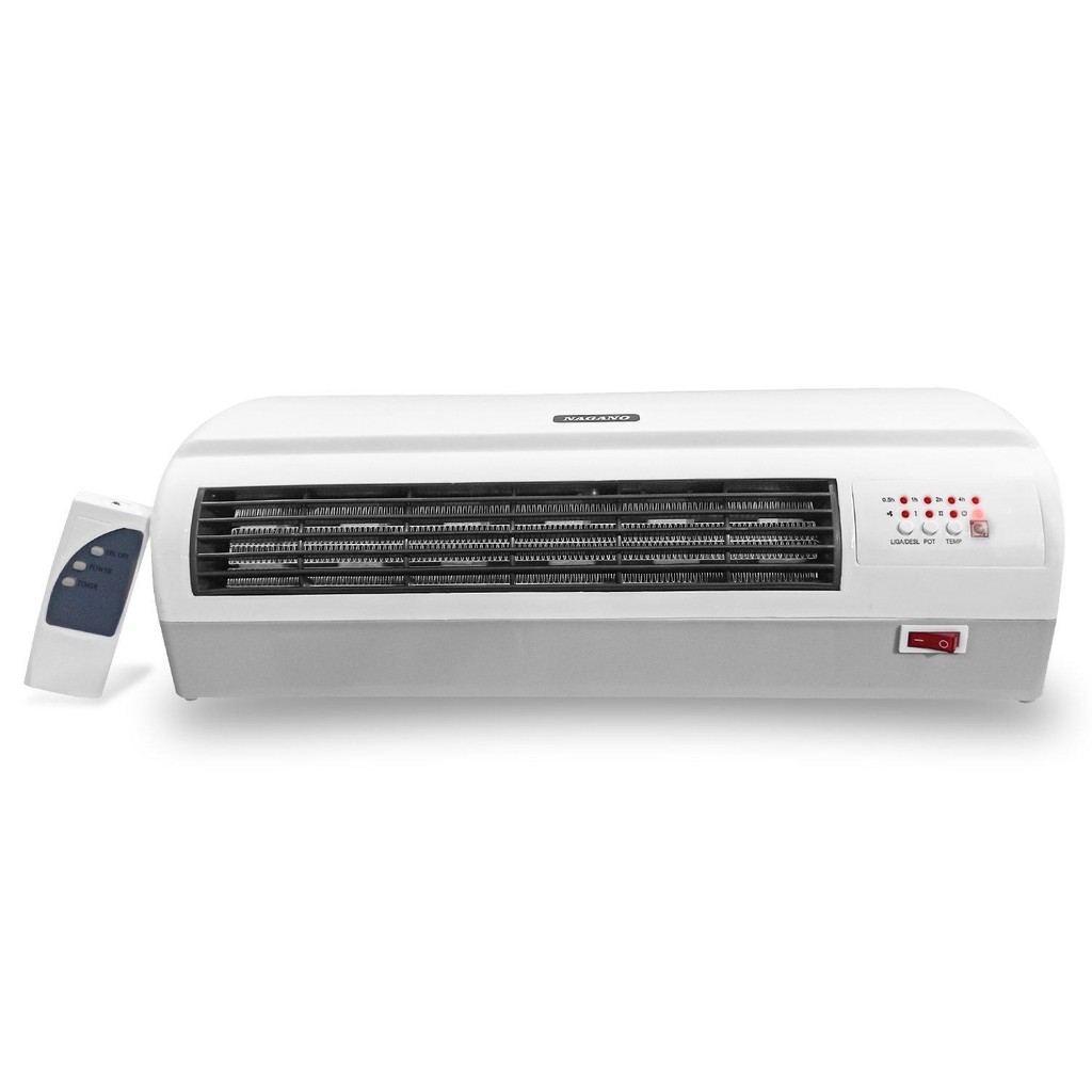 Aquecedor de Parede Elétrico 2 em 1 com Timer 2000W