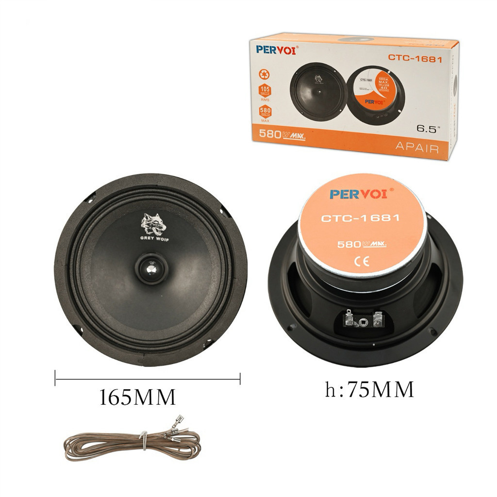 Parlante Medio Marca Pervoi 6,5 Pulgadas 580w