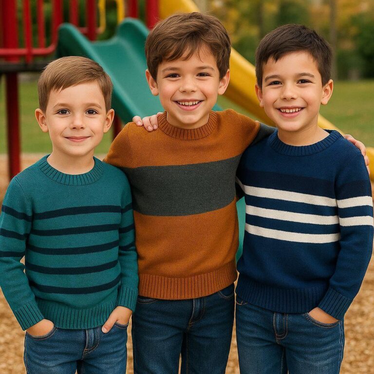 Kit 3 Suéter Infantil Tricô Tamanhos 1 2 3  4 6 