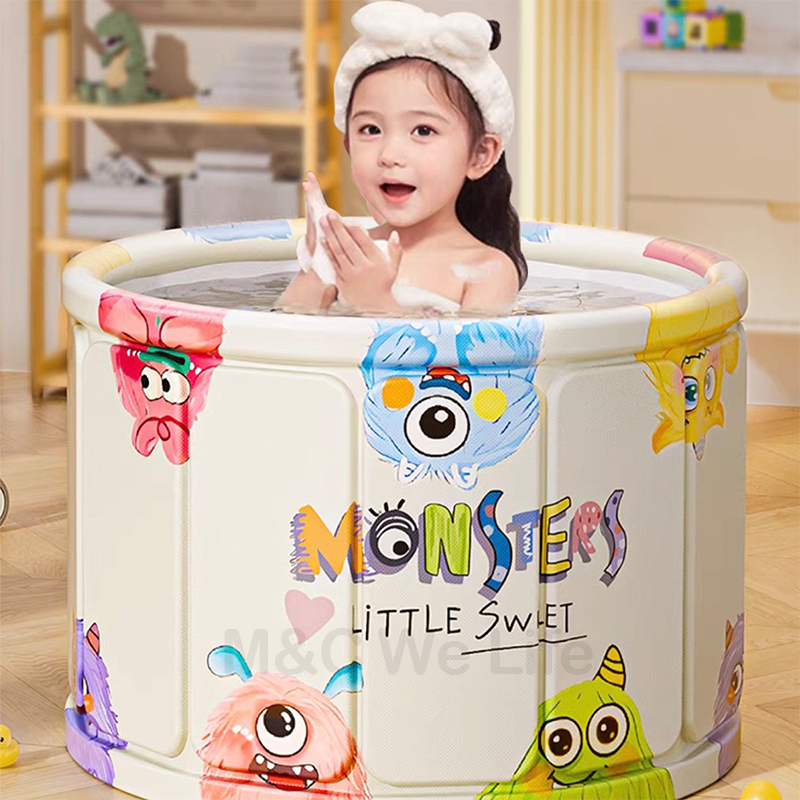 Balde de Banho Plegável para Crianças, Monster Design, Fácil de Armazenar