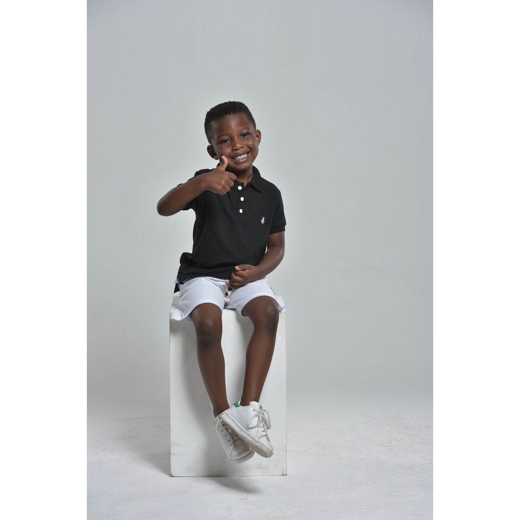 Camisa Polo ou Body Infantil Preto Elegância