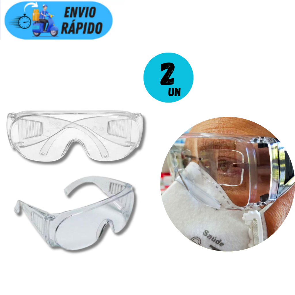 KIT 2 OU 1 UNIDADE ÓCULOS DE PROTEÇÃO SOBREPOR INCOLOR CARBOGRAFITE ÓCULOS DE SEGURANÇA DE TRABALHO