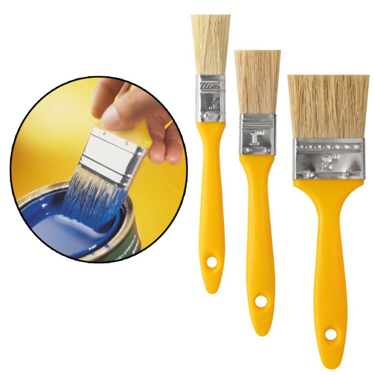 Kit 3 Pincel Trincha Cerdas Naturais para Pintor M