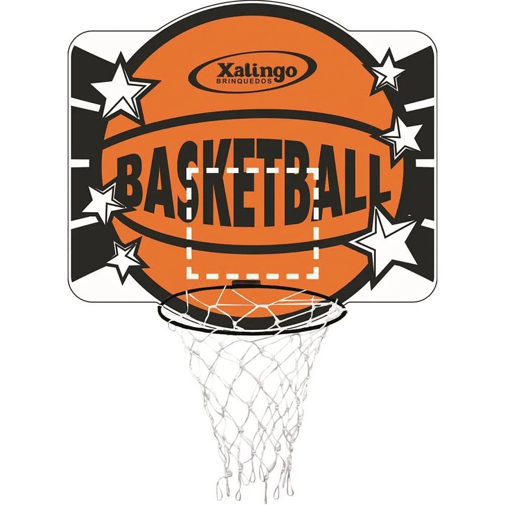 Tabela de Basquete Cesta com Aro e Rede Jogo p/ Criança MDF +3 Anos Resistente Xalingo