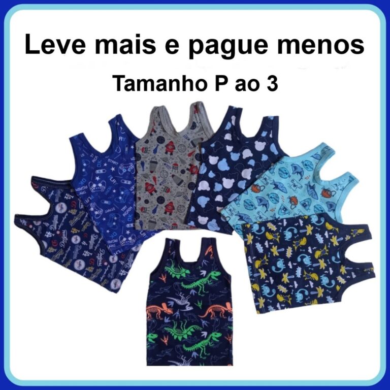 Camiseta Regata Bebê Infantil Masculina malha 100