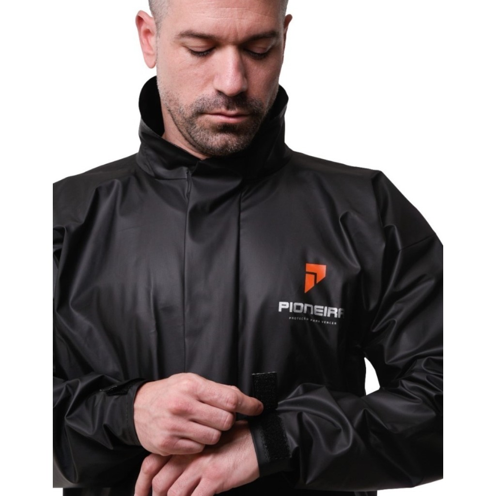 Capa de Chuva Conjunto Completo Pvc Motoqueiro Ciclista Gola