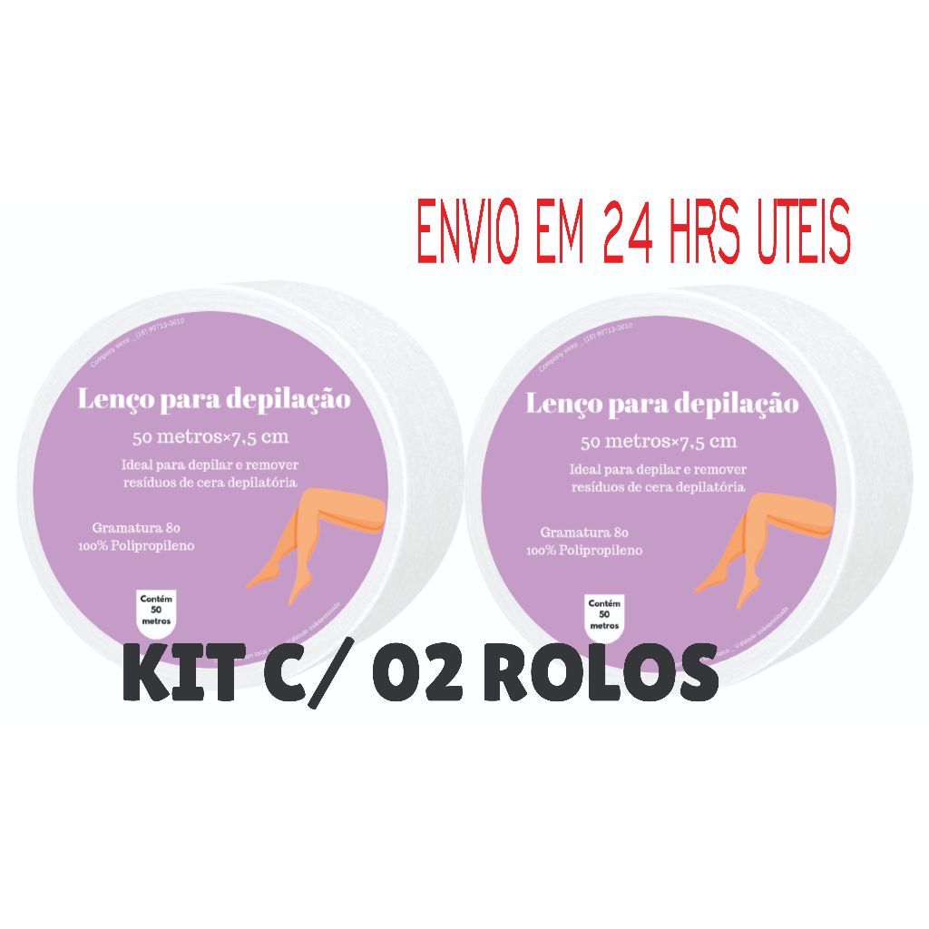 KIT O2 ROLOS TNT PARA DEPILAÇAO, 50 metros gramatura 80%, 7.0 cm . ENVIO RAPIDO 24HRS UTEIS.