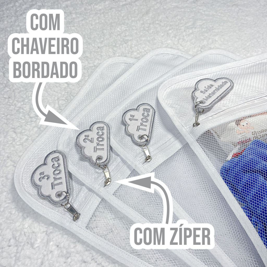 6 Saquinho Maternidade Organizador Viagem Mala Bebê 35×30 MALA/VIAGEM/ROUPA SECA/ROUPA LIMPA