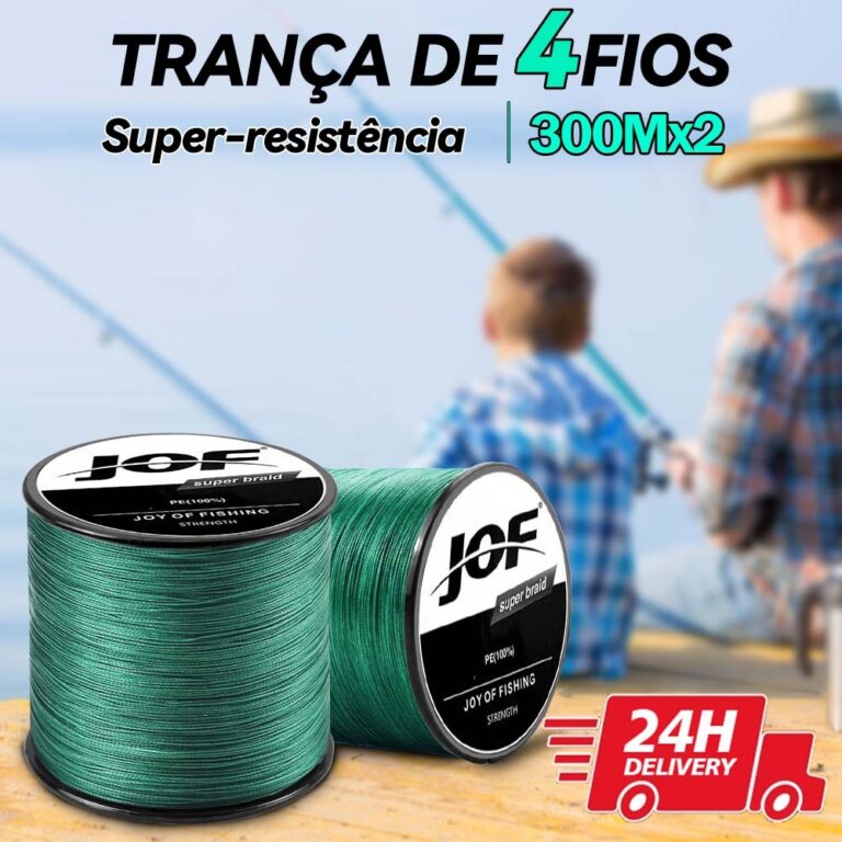 KIT 2 JOF 300m Linha De Pesca Trançada 4 Fios Mul