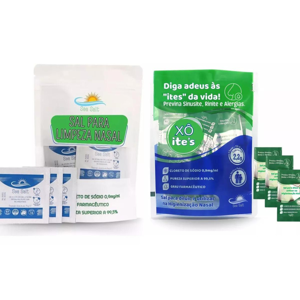 Lavagem Nasal Soro Fisiologico 60 Sachês + Cloreto De Sódio Sachês C/60