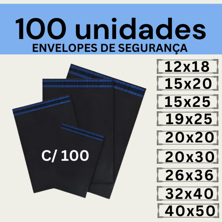 Kit 100 Envelopes Segurança Embalagem De Envio 12